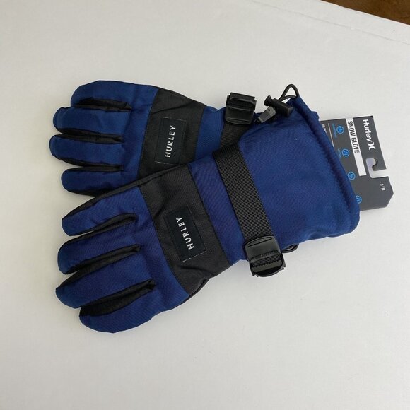 HURLEY S/M SNOW GLOVE Blue Water Resistant Adjustable Breathable Grip Unisex New - Picture 7 of 12